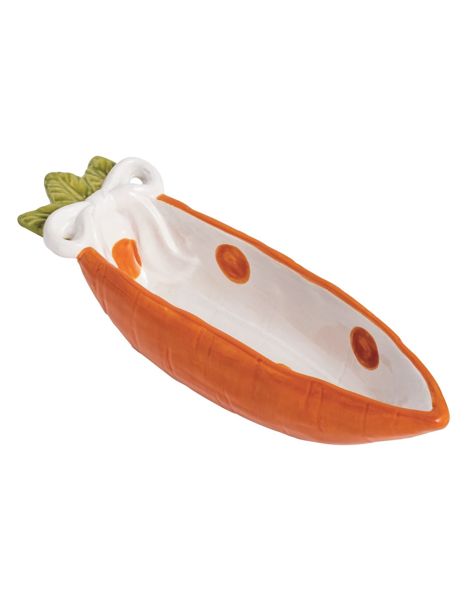 WHITE POLKA CARROT CANDY DISH