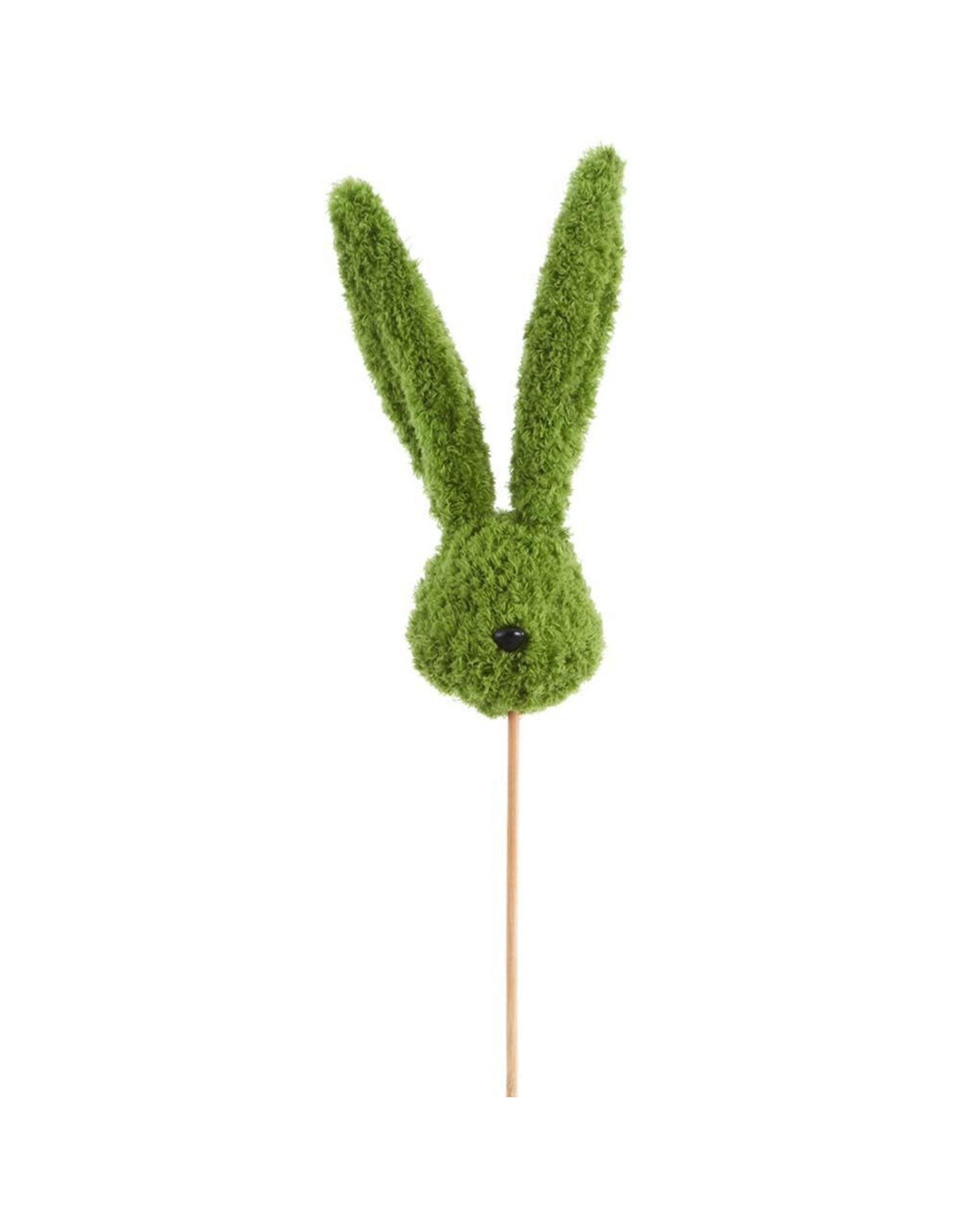20.5in Furry Moss Bunny Pick Green