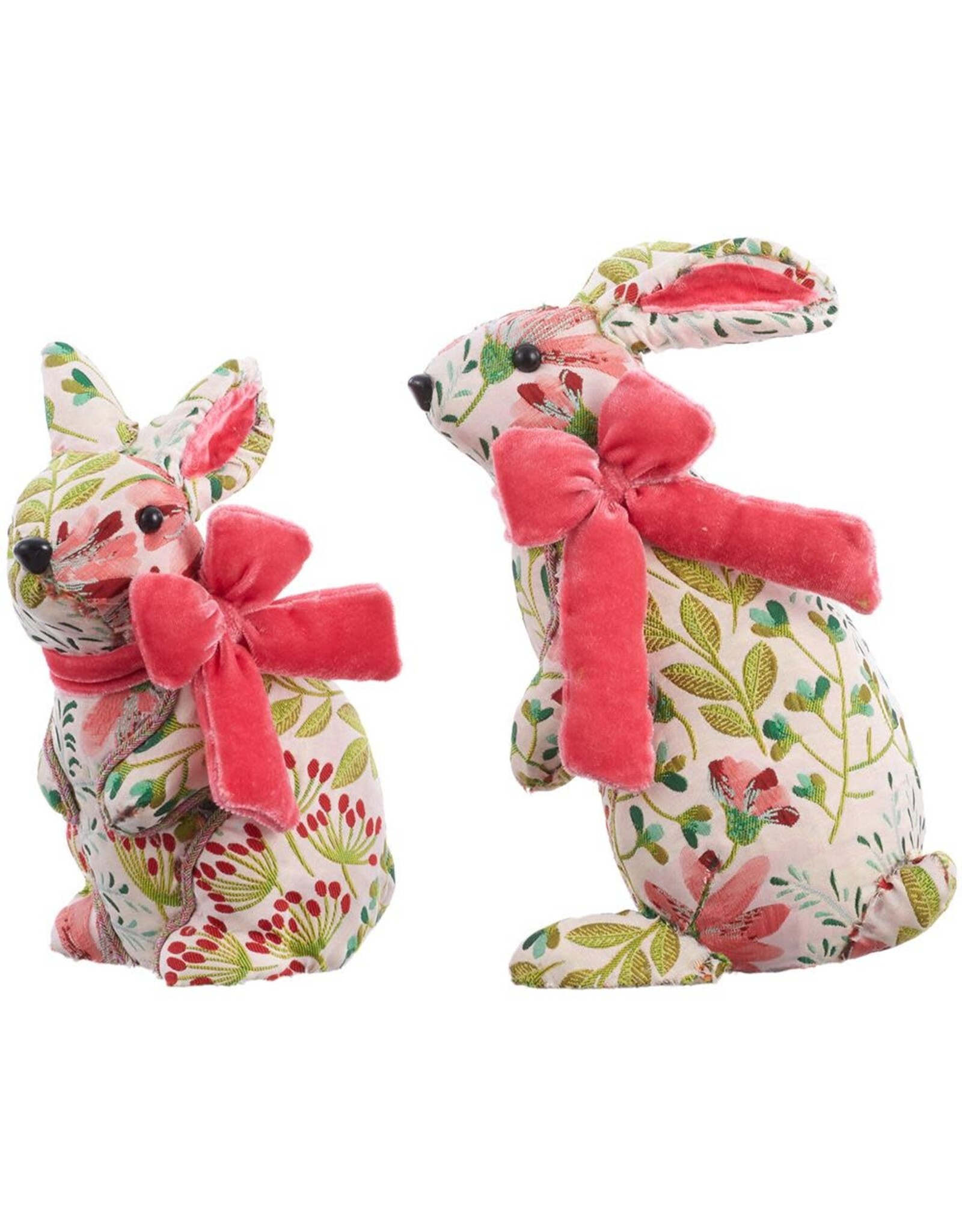 9-10in Bunny Set (2 asst) Pink/Green