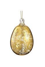 3.5in Glass Egg Ornament Gold