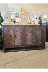 CAB274 Herringbone Credenza 4 Dr 66.1 x 15 x 38.6