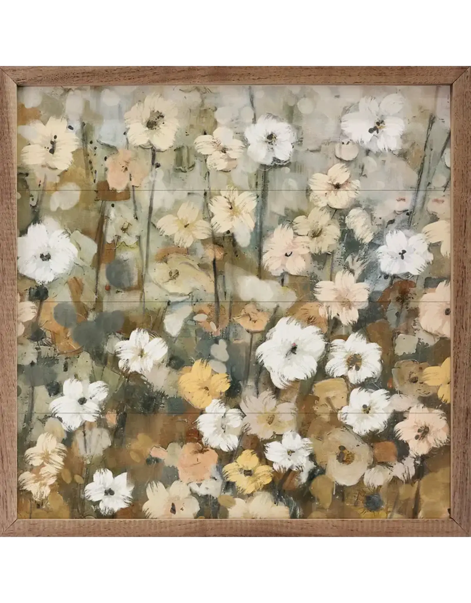Abstracted Florals 3 Neutral By Nina Blue 16x16