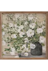 White Bouquet Gray Vase By Julia Purinton 16x16
