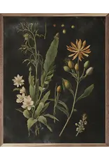 Vintage Cream Floral Print Black 16x20