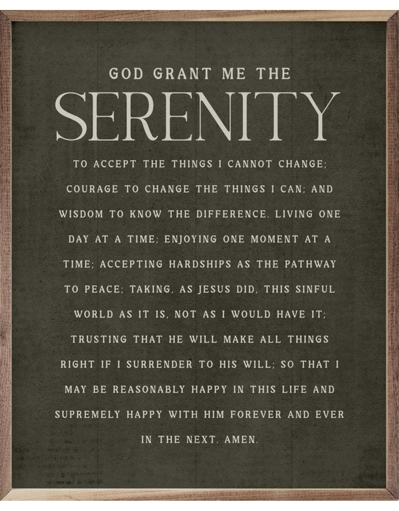 God Grant Me Serenity 16x20 Green