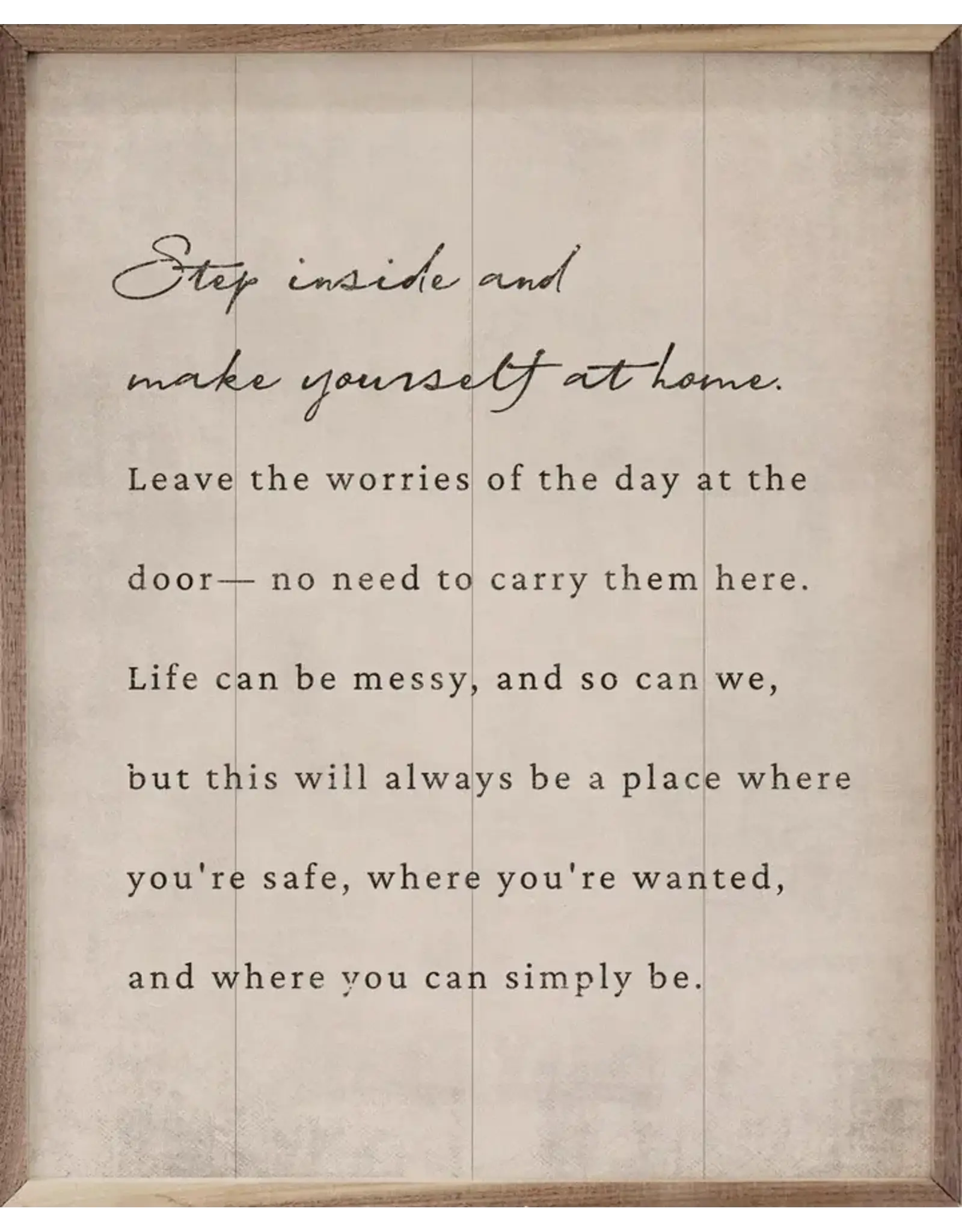 Step Inside Make Yourself At Home 16x20 White