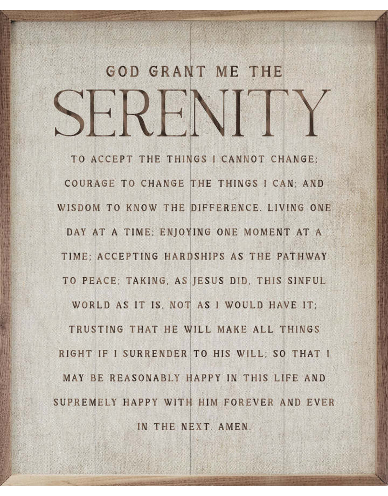 God Grant Me Serenity 16x20 White