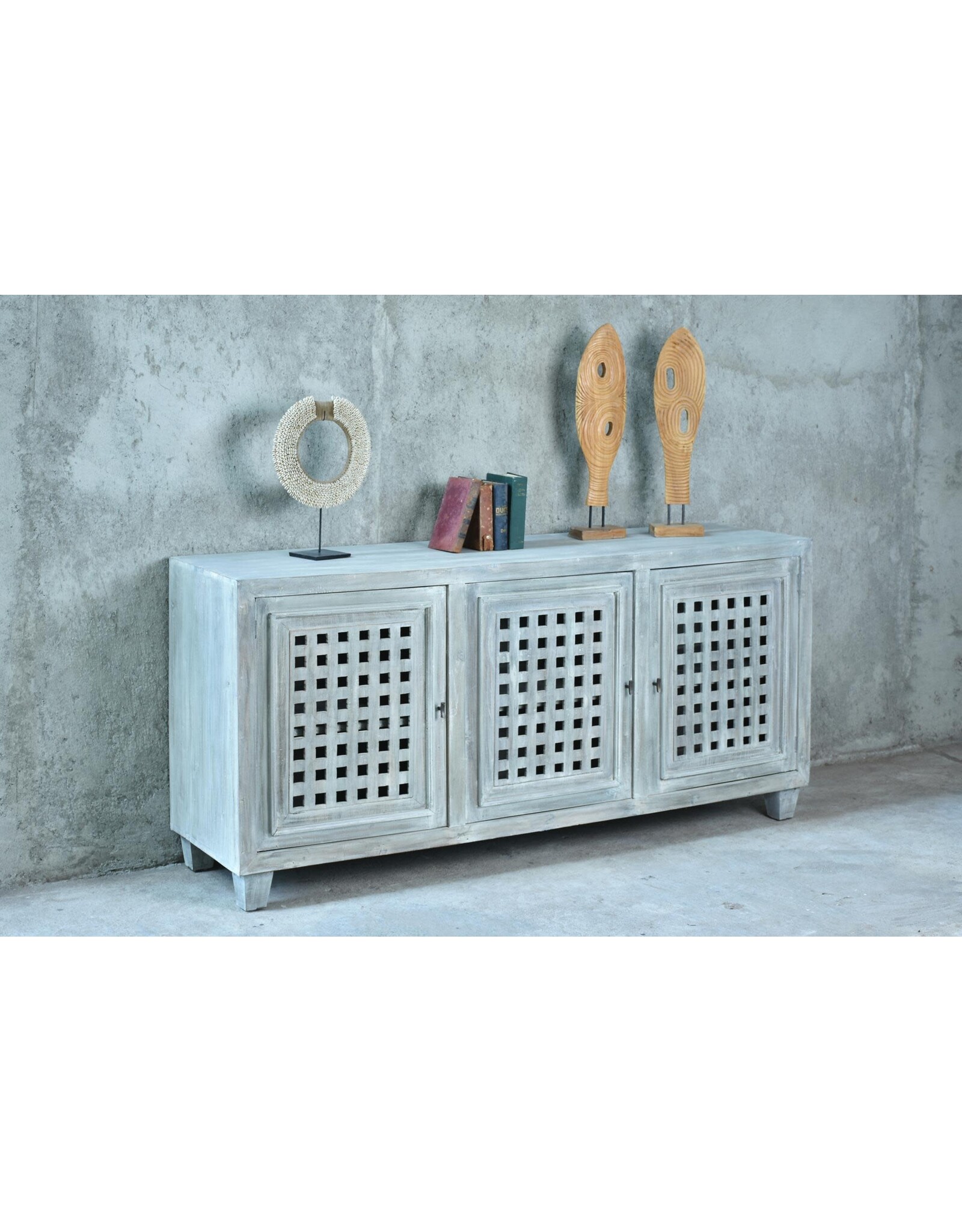 CAB263  Havana Credenza 3Carved Doors 72x19.2x34.2"