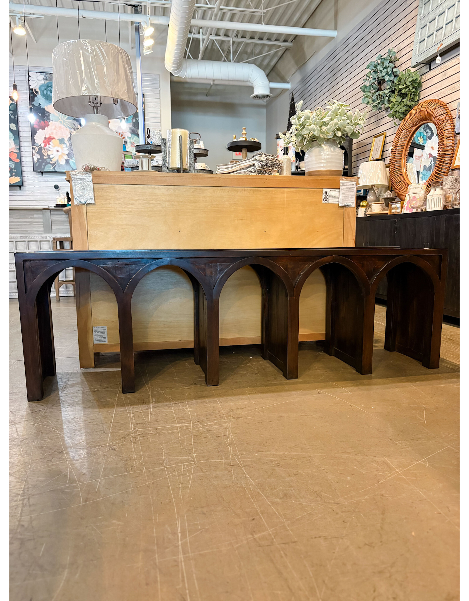 TAB387 Long Arched Sideboard 83.1x18.1x25.6"H