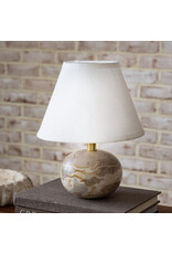 14" H. Capri Beige Marble Rd. Lamp