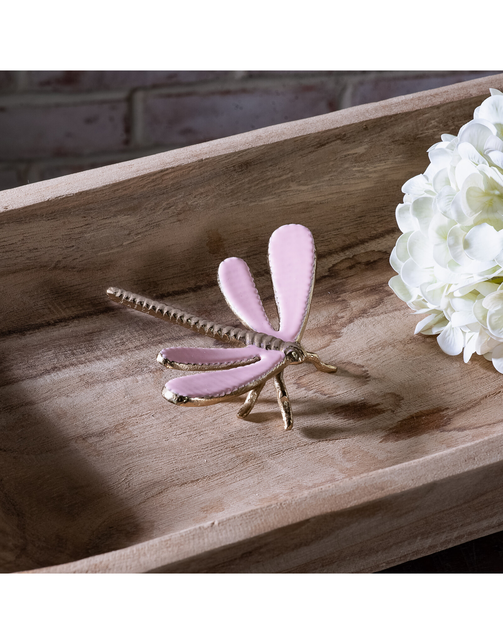 Gold/Pink Metal Dragonfly