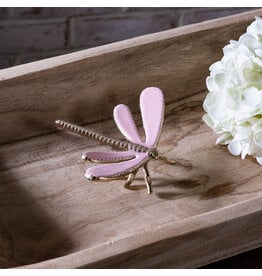 Gold/Pink Metal Dragonfly