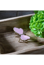 Gold/Pink Metal Butterfly