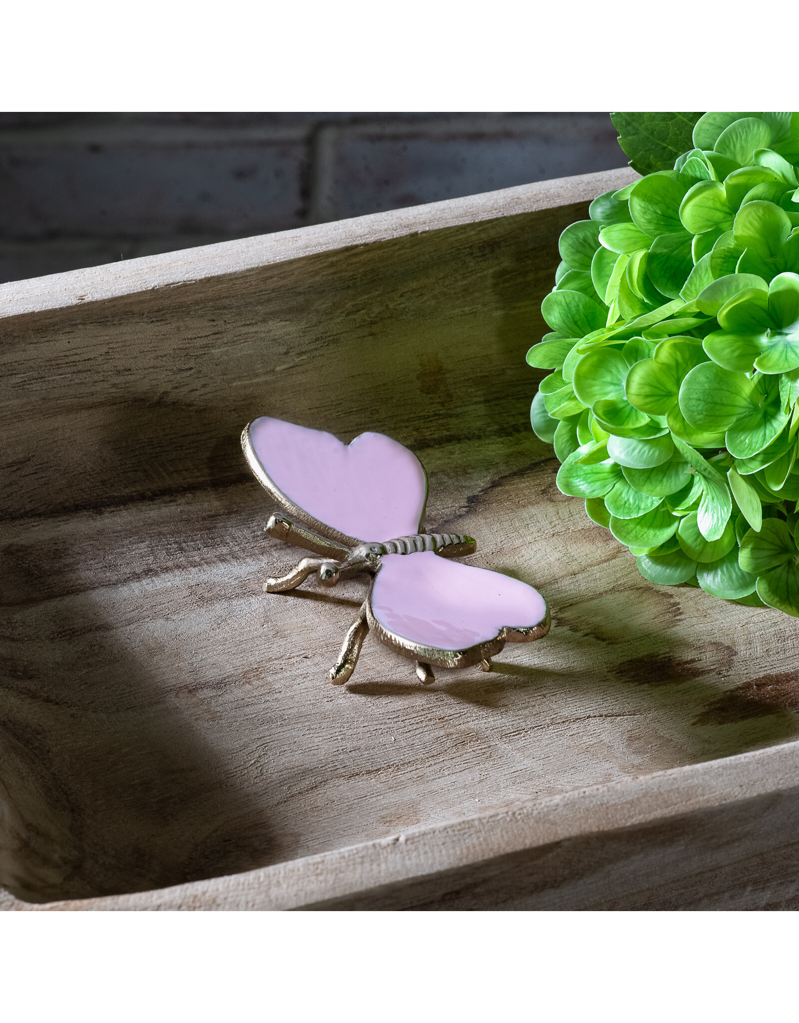 Gold/Pink Metal Butterfly