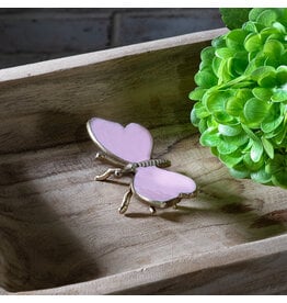 Gold/Pink Metal Butterfly