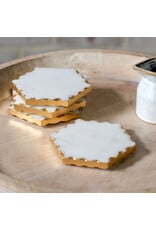 S/4 Marble/Gold Foil Edge Coasters