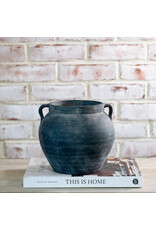 7" 2 Loop Charcoal Vase