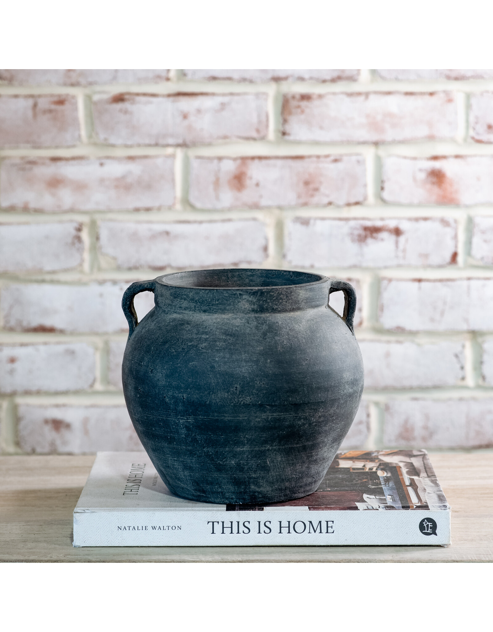7" 2 Loop Charcoal Vase