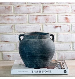 7" 2 Loop Charcoal Vase