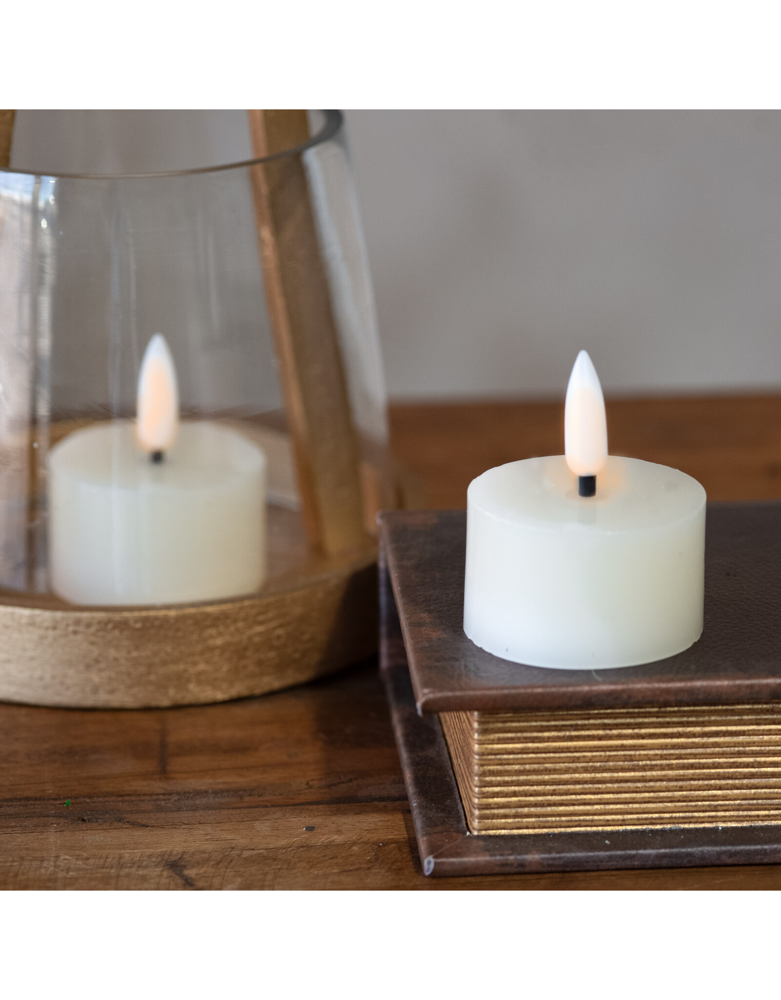 S/2 Cream Tealight LED Candles