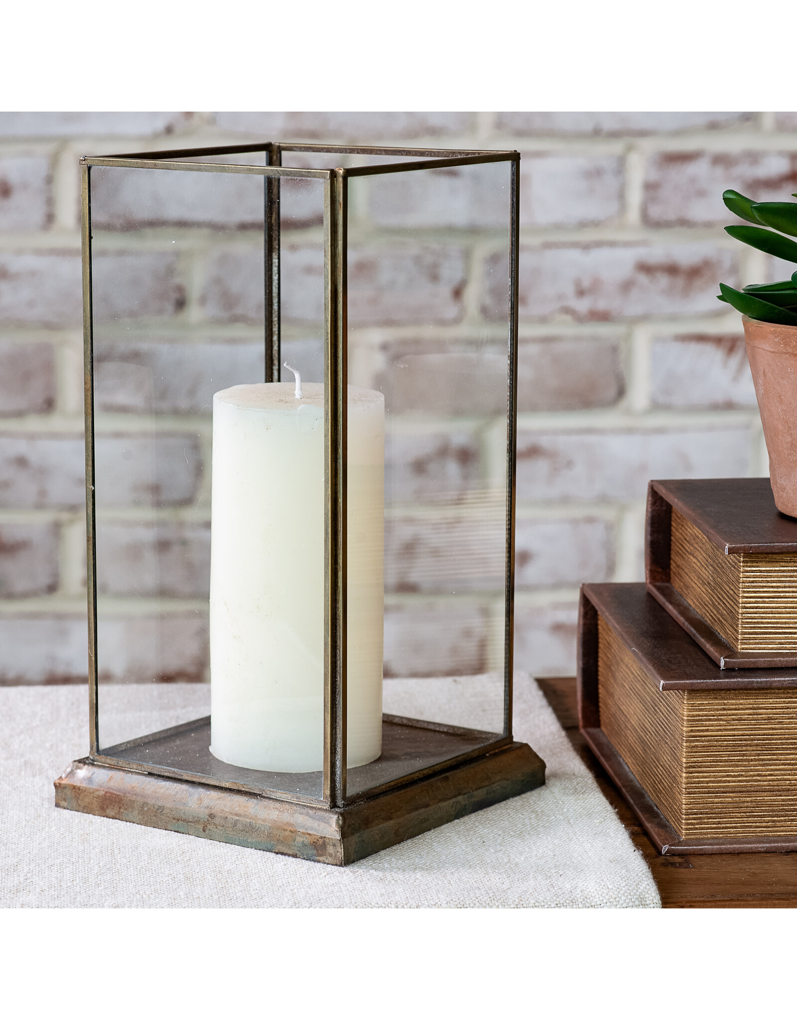 10.5"H Aged Antique Glass Displayer