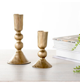 Ant. Gold Ball Candle Holders - Small