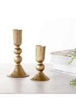 Ant. Gold Ball Candle Holders - Large