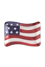 AMERICAN FLAG GLASS PLATE