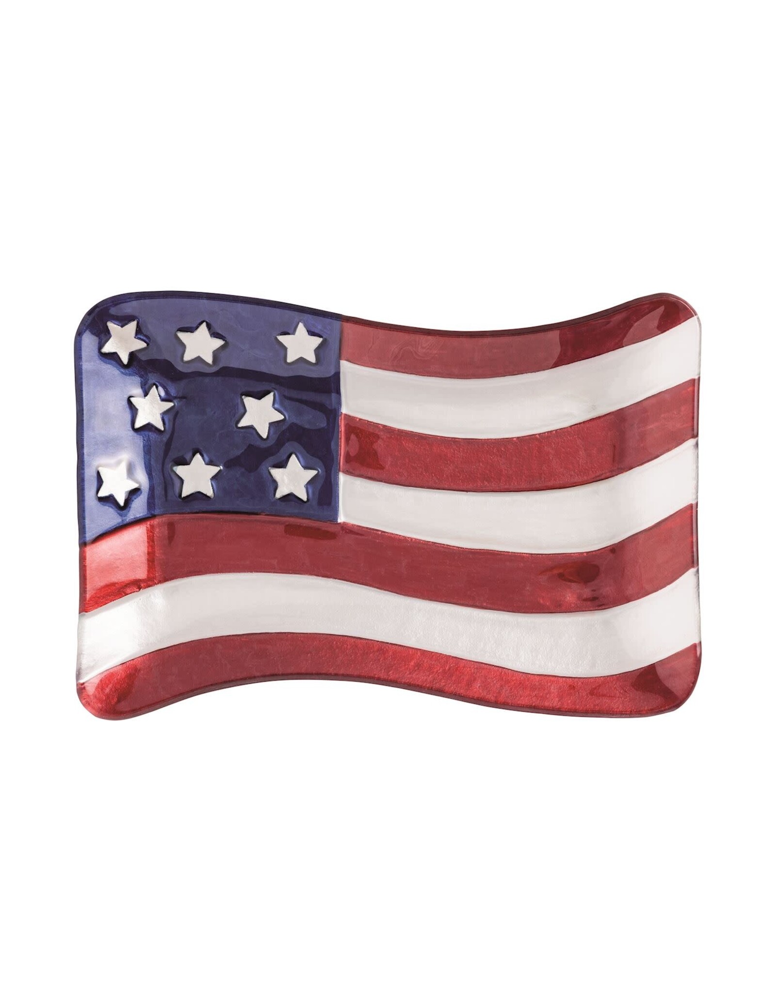 AMERICAN FLAG GLASS PLATE