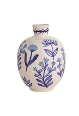 LARGE BLUE FLORAL BUD VASE