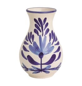 MEDIUM BLUE FLORAL BUD VASE