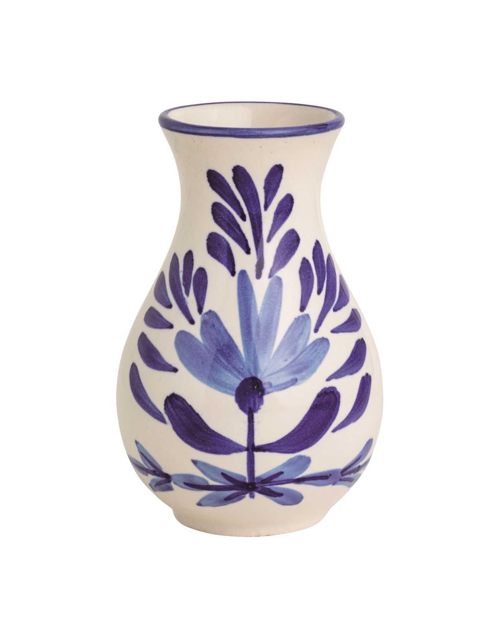MEDIUM BLUE FLORAL BUD VASE