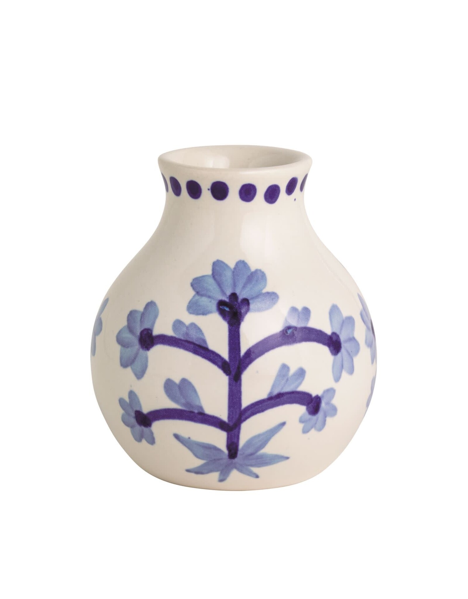Small Blue Floral Bud Vase