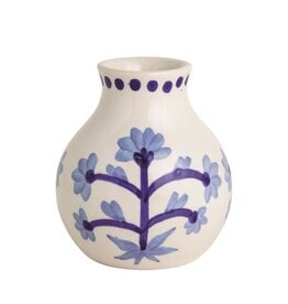 Small Blue Floral Bud Vase