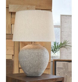 METAL TABLE LAMP Dreward Distressed Gray