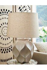 PAPER TABLE LAMP Edselham Distressed Cream