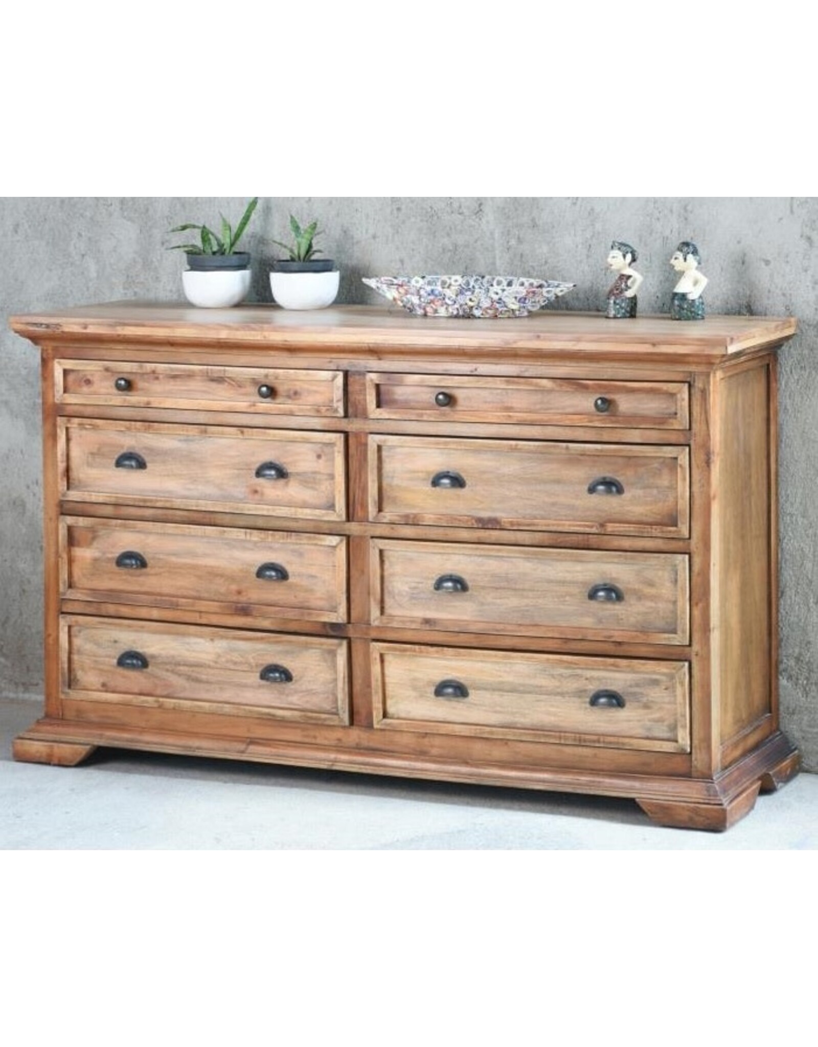 CAB179 Beverly Dresser 8Drw w/RG 66.1x18.1x40.1"H