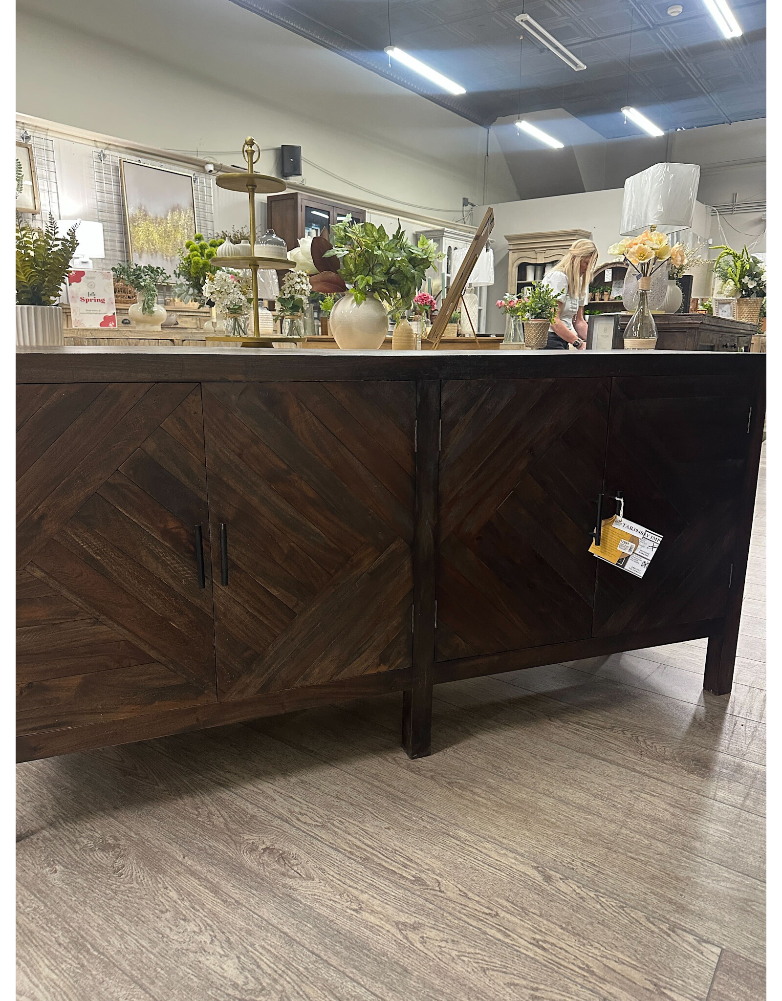 TAB394 Diamond Sideboard 4 dr 58.8x17.7x34.2"H