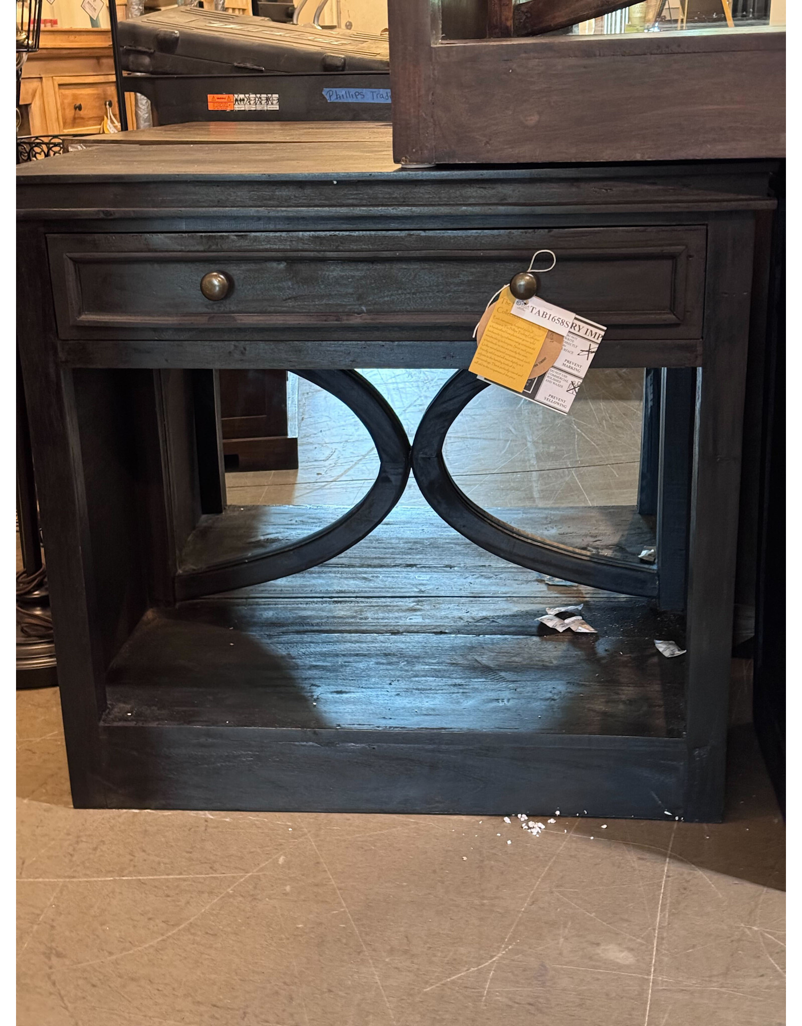 TAB1658 Horrison End Table 1drw w/mirror back 33.8x18.1x31.1"H