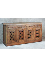 CAB081 Basket Weave Credenza 4 dr 4 dwr 70.8x17.3x35"H