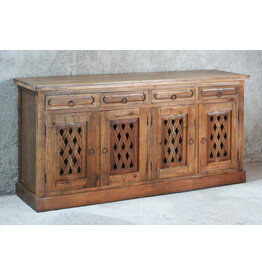 CAB081 Basket Weave Credenza 4 dr 4 dwr 70.8x17.3x35"H