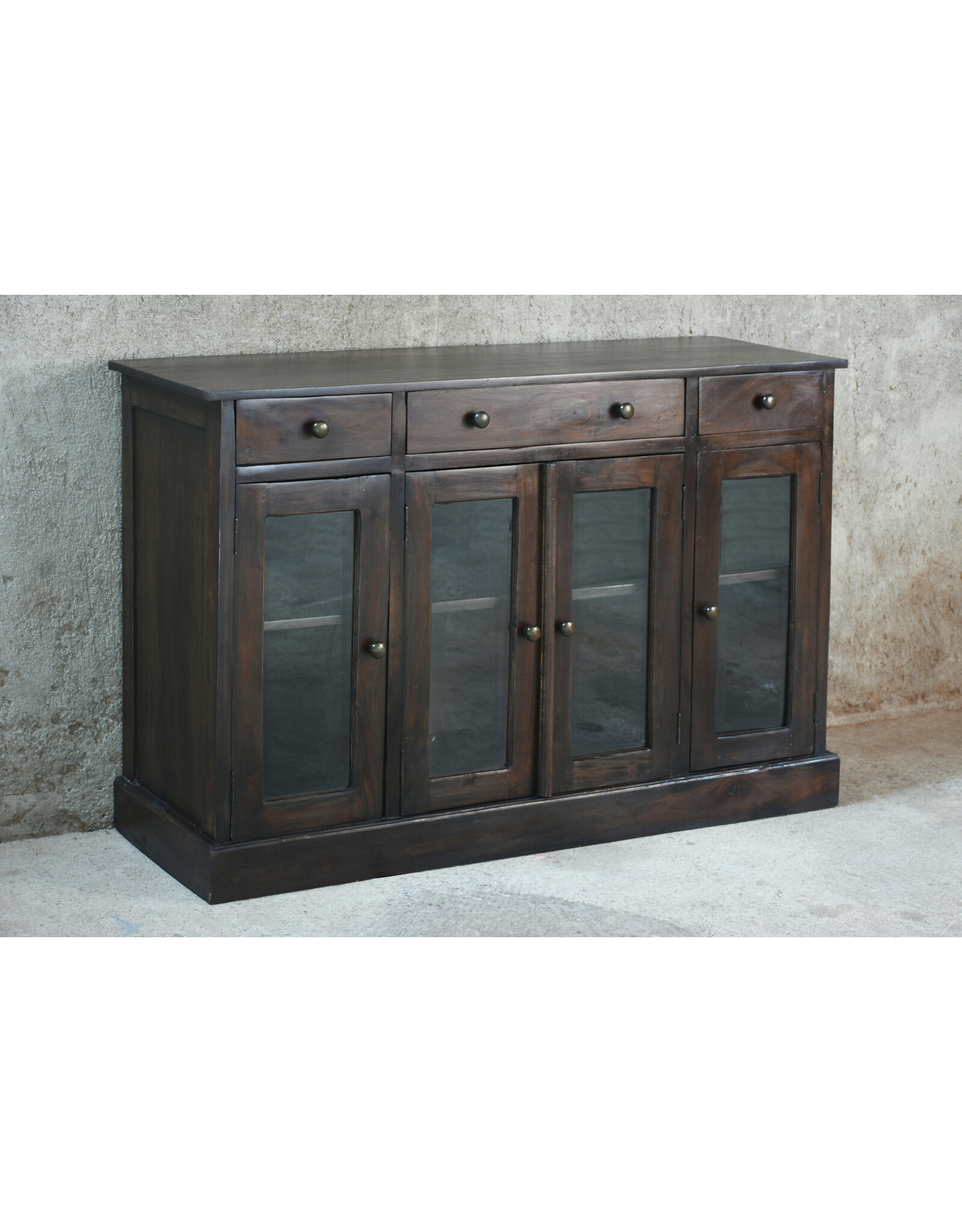 CAB1299 Glazed Sideboard 4GD 3drw w/RG 54.1x17.3x35.8"H