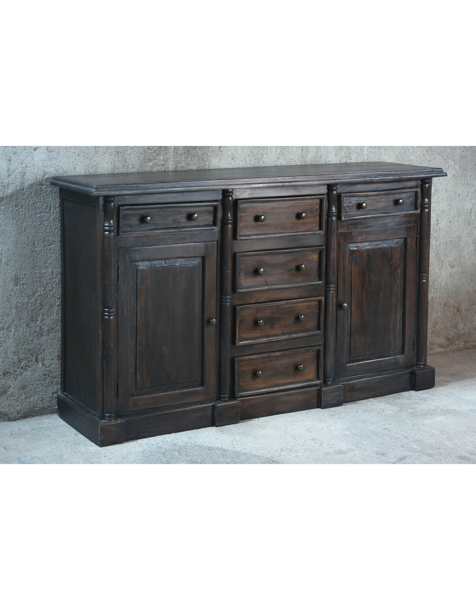 CAB1700 American Credenza 2 Panel Dr 6 Drw W/RG 68.1x17.7x40.5