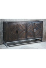 CAB337 Hampshire Sideboard 4Drs Steel Base 66.5x16.8x38.6"H