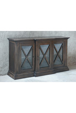 CAB369 X Glazed Credenza 3GD w/X Panel detail 66.5x18.5x38.2"H
