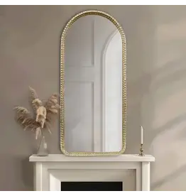 MP95F-0327 Gold Metal Arched Wall Mirror