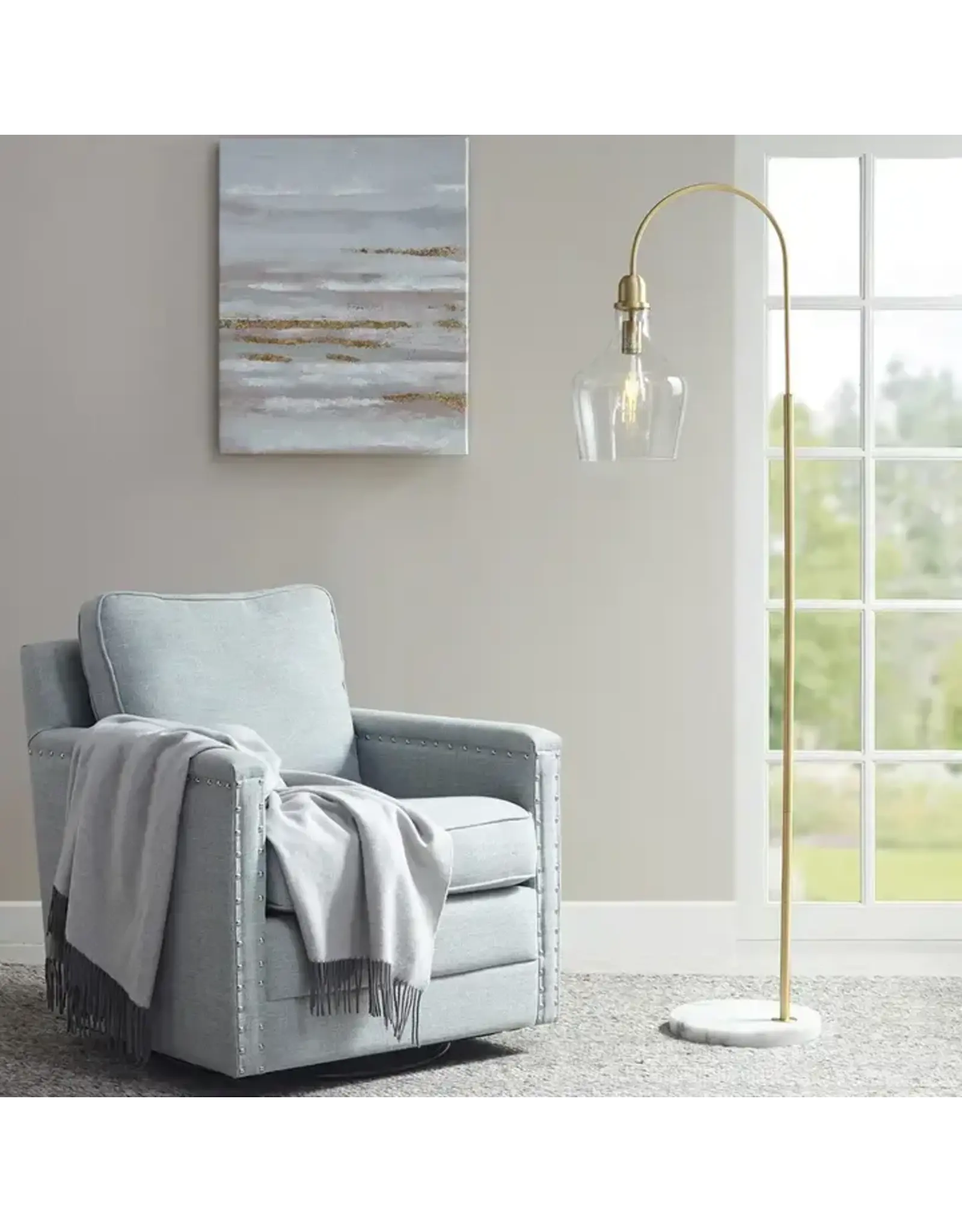 MP154-0200 Bell-Shaped Gold Base Floor Lamp