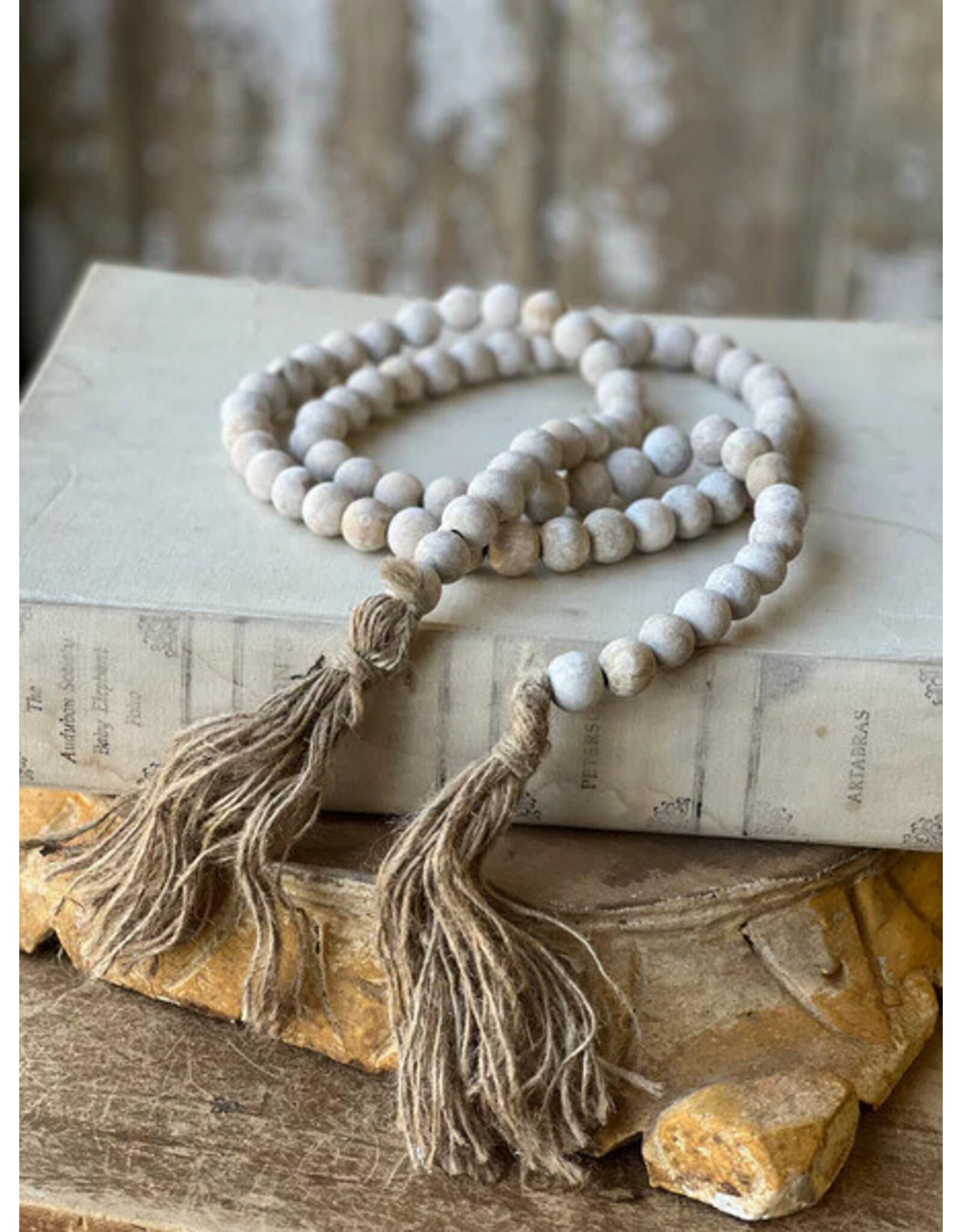 MX8381 Tassel Tied Garland | White Wash