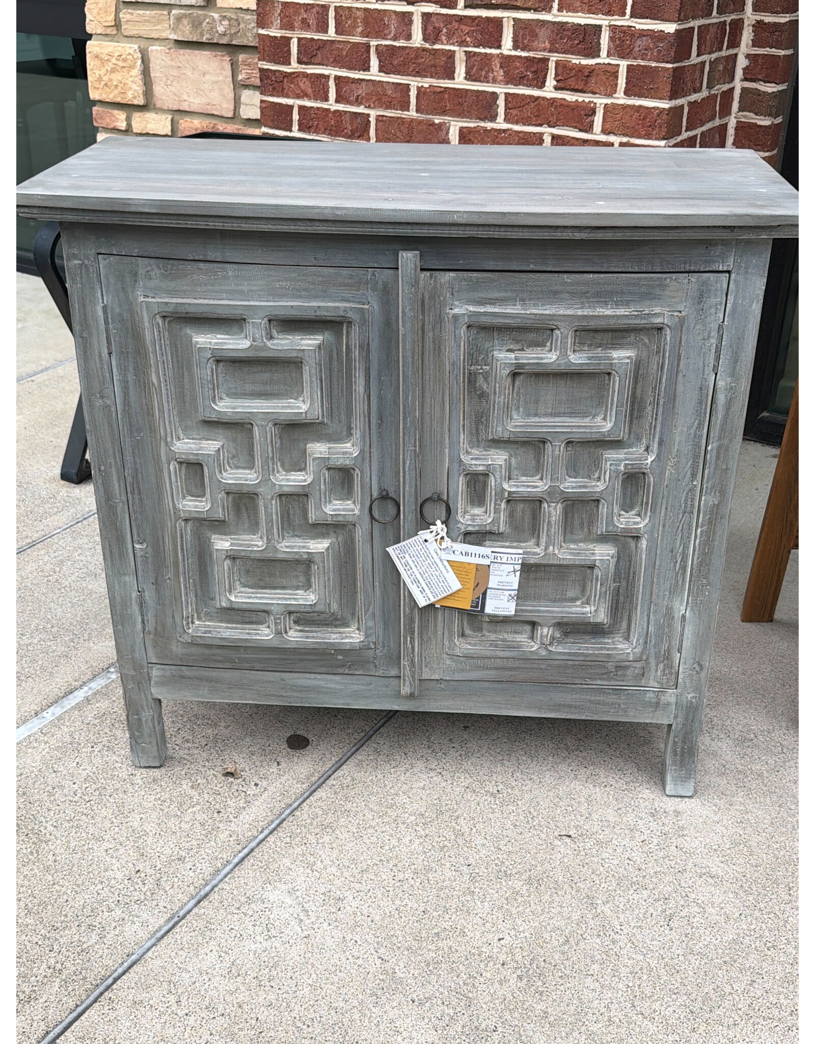 CAB1116S Accent Chest 2Moulded Doors 36.4x15.3x33.8"H Stonewall