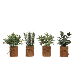 DG2368A Plant in Burlap Bag with Jute Bow 4asst